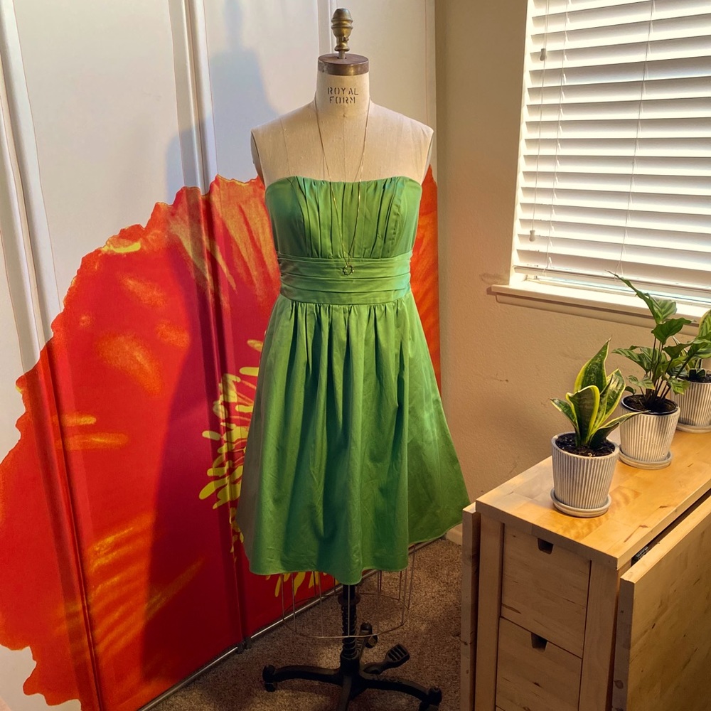 David’s Bridal strapless ruched dress